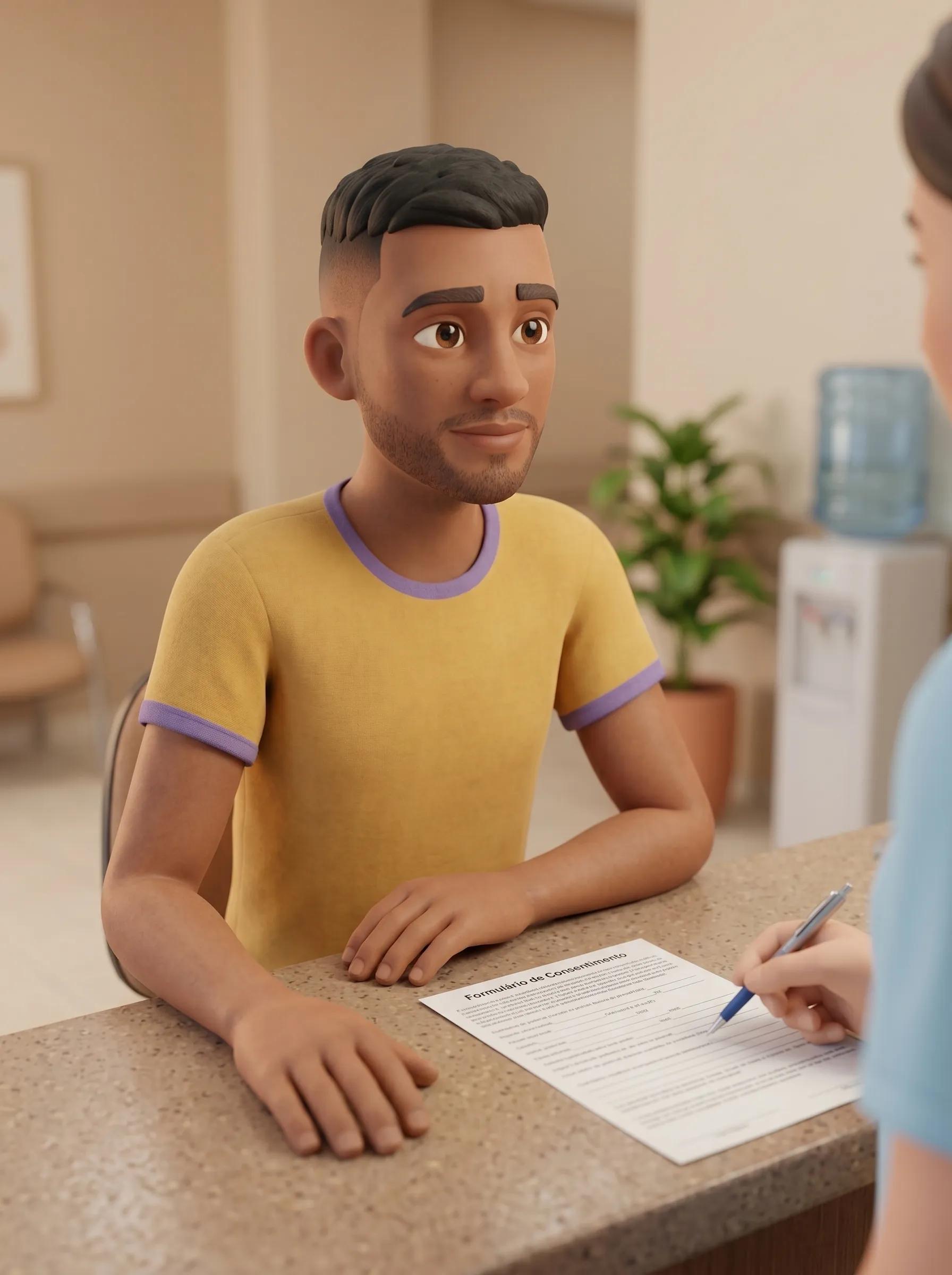 Bruno, 25 anos, realizando exames