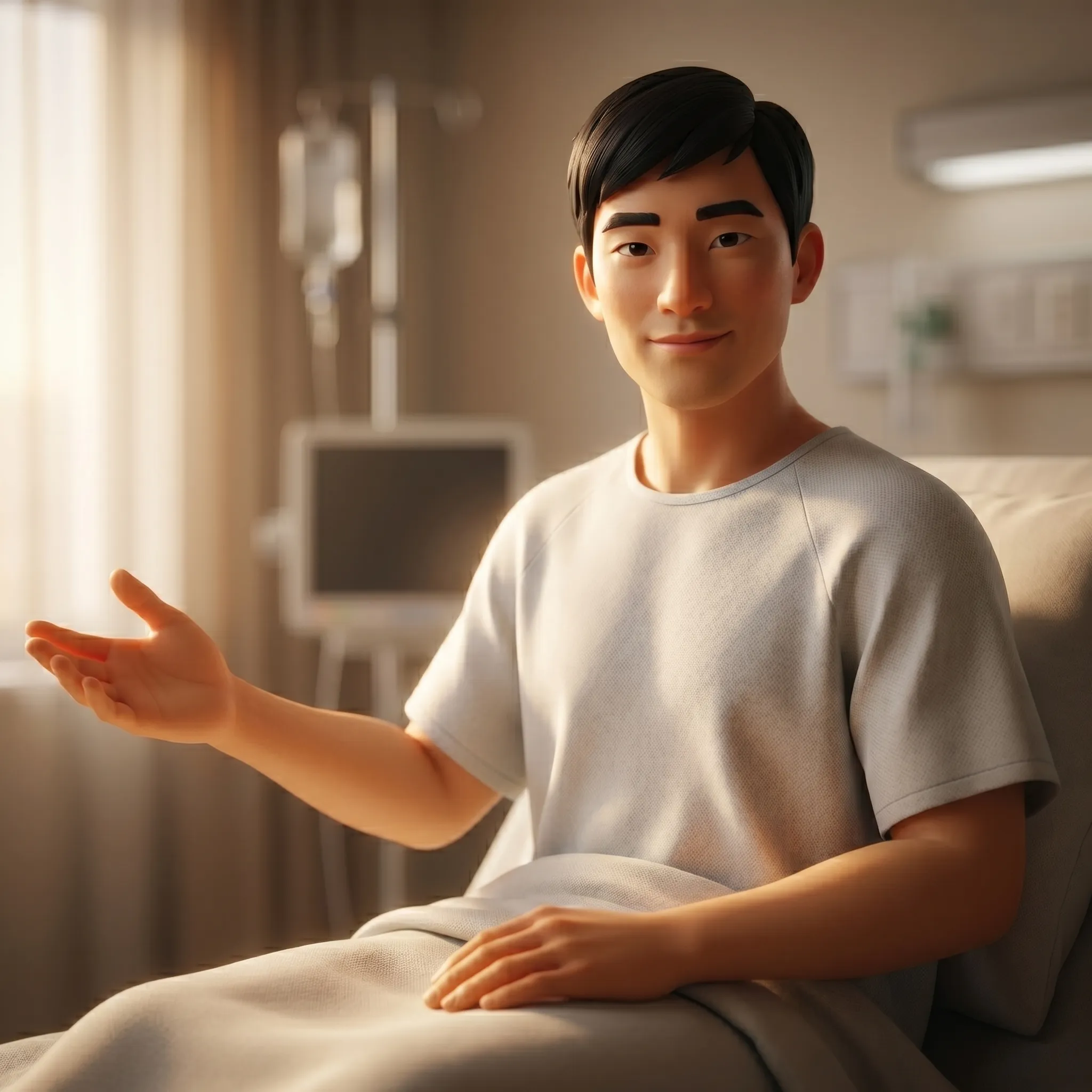 Lucas durante a internação hospitalar