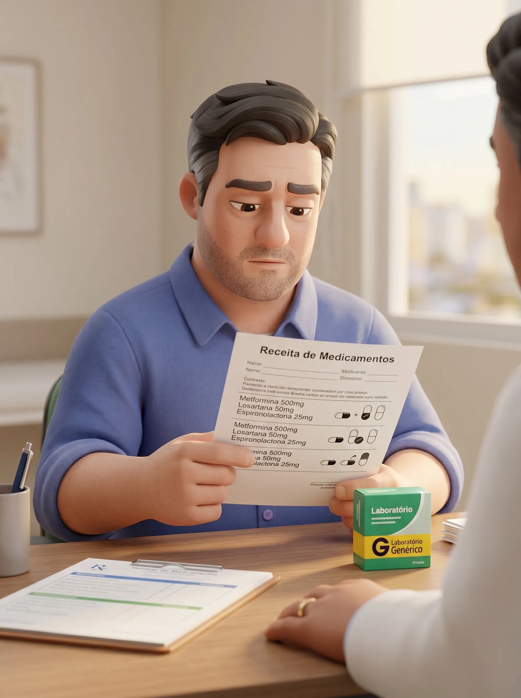 Rafael, 46 anos, em consulta médica
